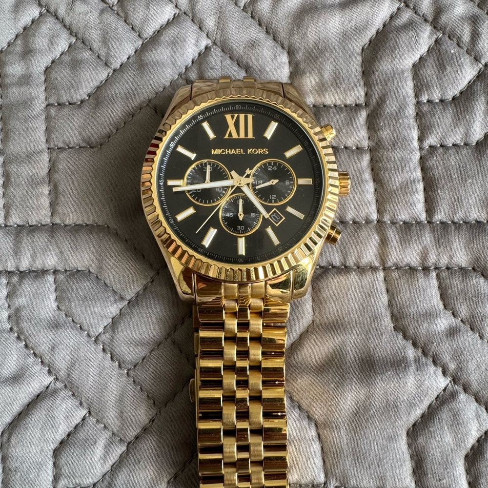 Michael Kors Gold and Black Chronograph Watch